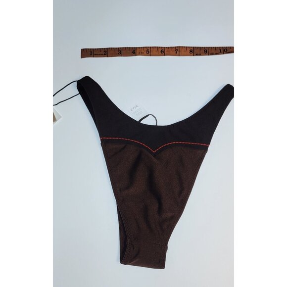SAME Los Angeles Bottom Swim  Womens Western 90s Size Medimu Brown Faux Suede - Picture 8 of 8